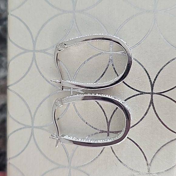 Chrystina Silver Hoop Earrings - Picture 4 of 7